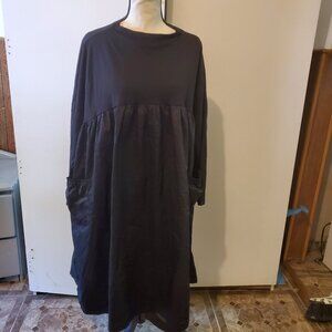 Iask black tunic swing dress NWT 16P (flaws)
